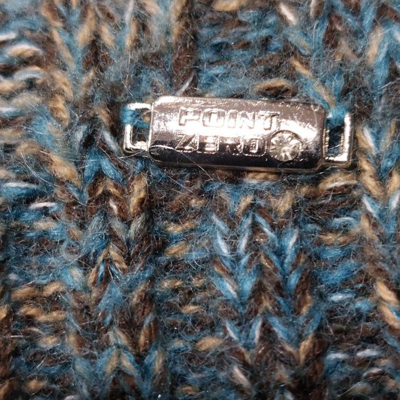 💙💚 Pretty POINT ZERO Turquoise Teal Multi Turtleneck Pullover Sweater - Picture 3 of 12
